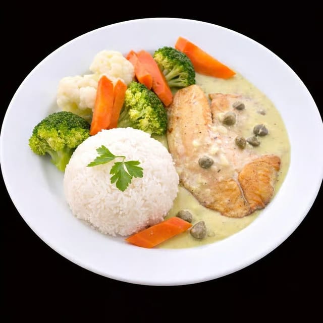 Tilápia Piccata.